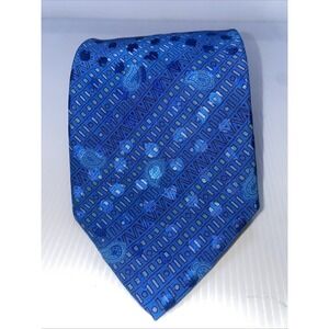 Italo Ferretti Blue Nordic 100% Silk tie 62 In 3.75 Width T47
